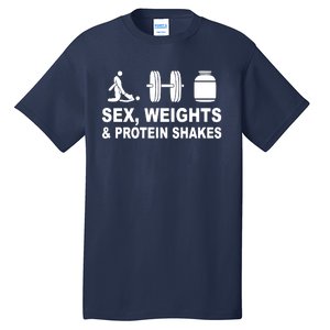 Sex Weights And Protein Shakes Gym Bodybuilding Trending Birthday Tall T-Shirt