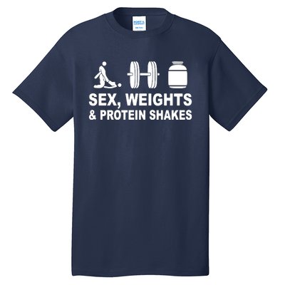 Sex Weights And Protein Shakes Gym Bodybuilding Trending Birthday Tall T-Shirt