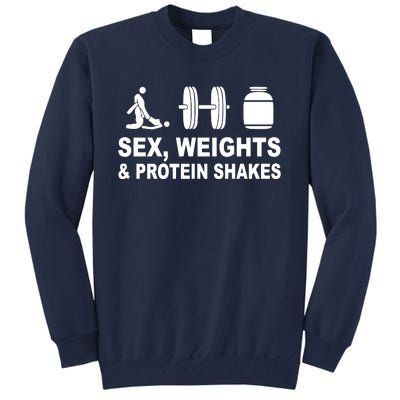 Sex Weights And Protein Shakes Gym Bodybuilding Trending Birthday Tall Sweatshirt