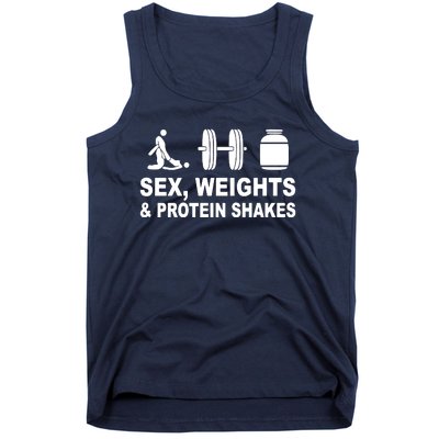 Sex Weights And Protein Shakes Gym Bodybuilding Trending Birthday Tank Top