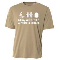 Sex Weights And Protein Shakes Gym Bodybuilding Trending Birthday Cooling Performance Crew T-Shirt