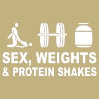 Sex Weights And Protein Shakes Gym Bodybuilding Trending Birthday Cooling Performance Crew T-Shirt