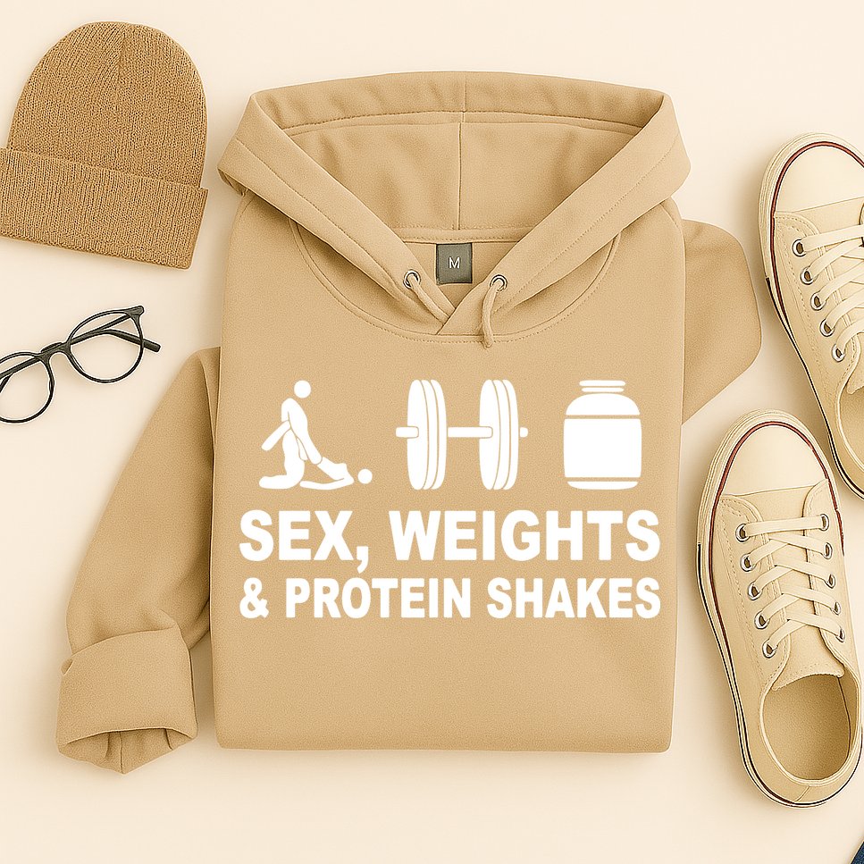 Sex Weights And Protein Shakes Gym Bodybuilding Trending Birthday Hoodie