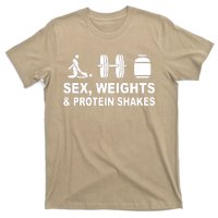 Sex Weights And Protein Shakes Gym Bodybuilding Trending Birthday T-Shirt