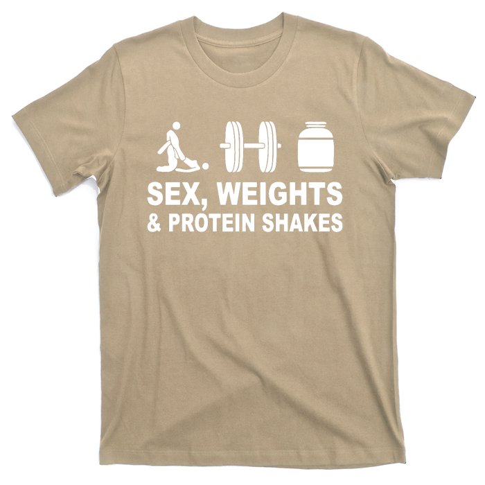 Sex Weights And Protein Shakes Gym Bodybuilding Trending Birthday T-Shirt