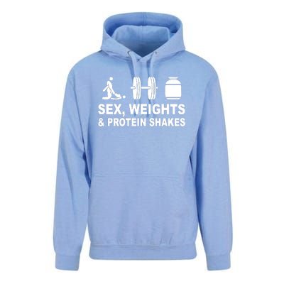 Sex Weights And Protein Shakes Gym Bodybuilding Trending Birthday Unisex Surf Hoodie