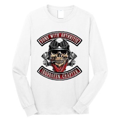 Sons With Arthritis Ibuprofen Chapter Funny Biker Skull Long Sleeve Shirt