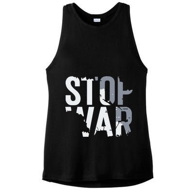Stop War And Make Peace Ladies PosiCharge Tri-Blend Wicking Tank