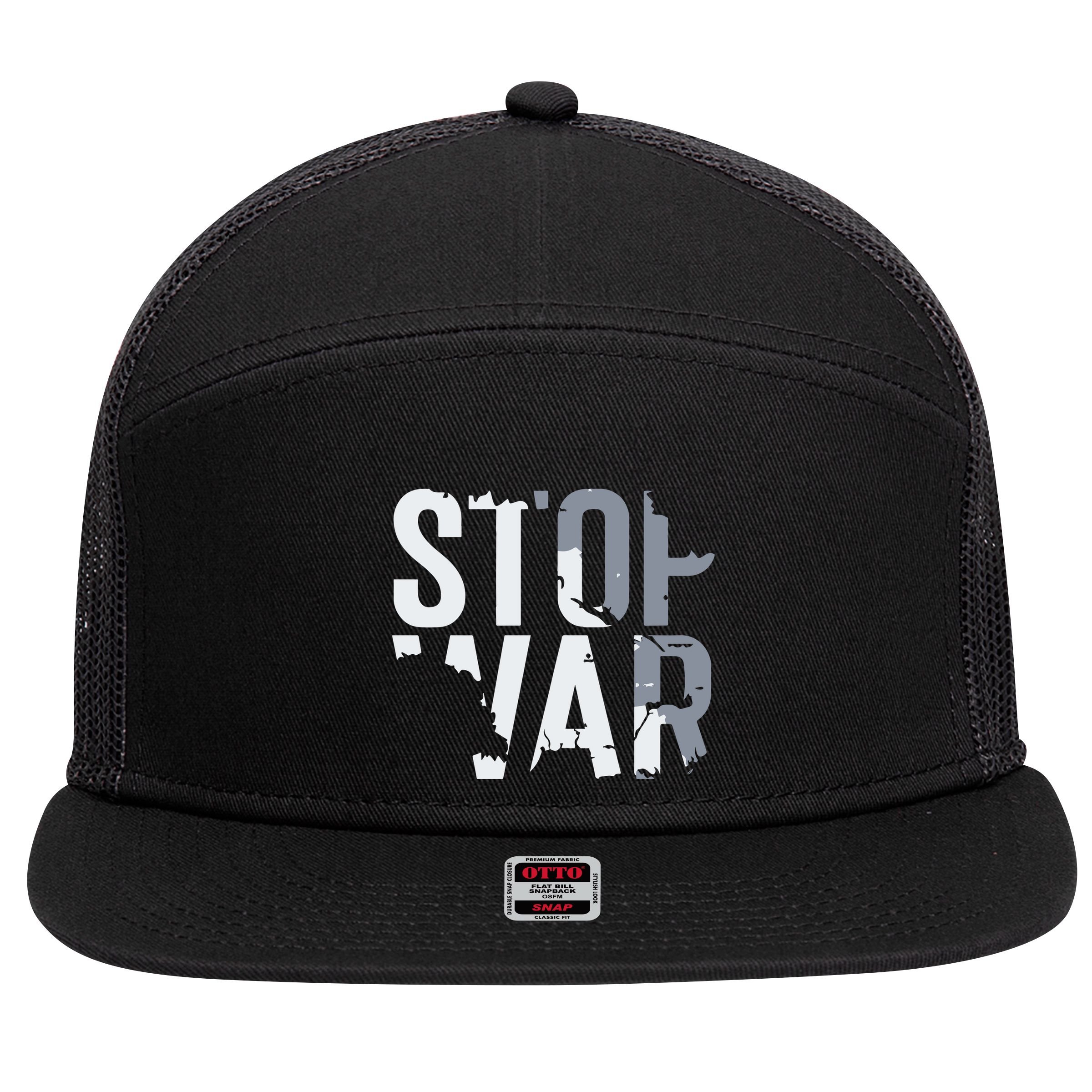 Stop War And Make Peace 7 Panel Mesh Trucker Snapback Hat