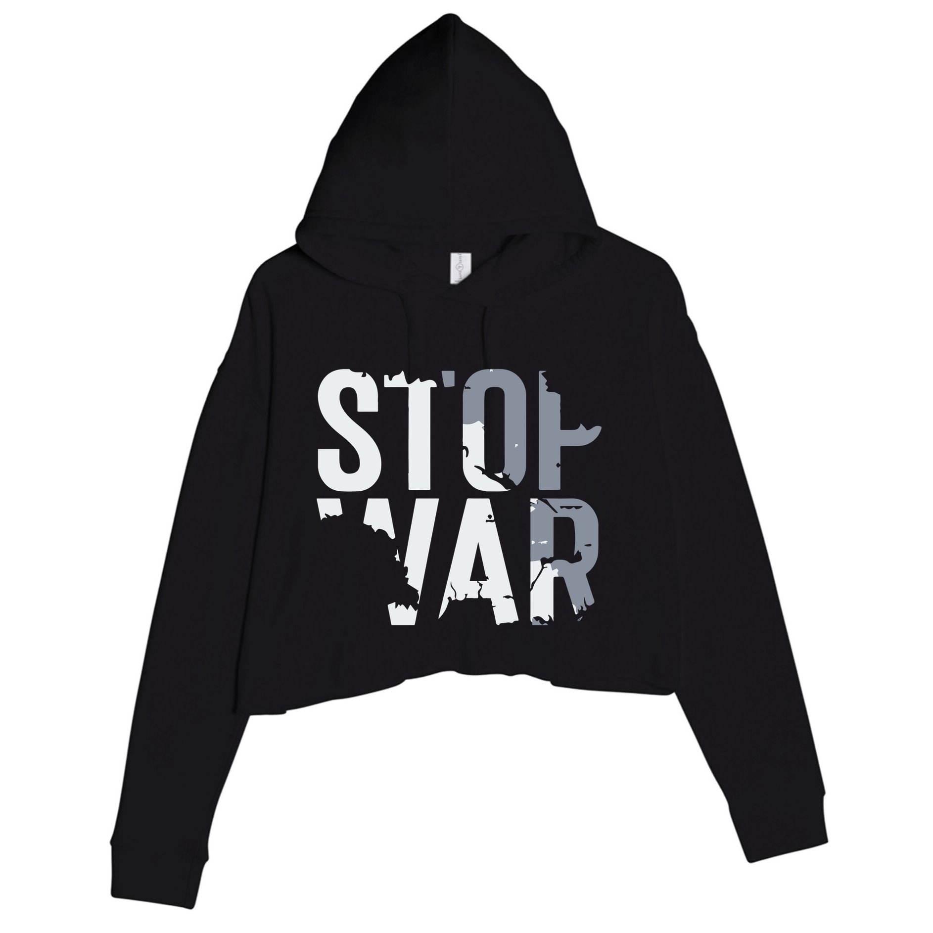 Stop War And Make Peace Crop Fleece Hoodie