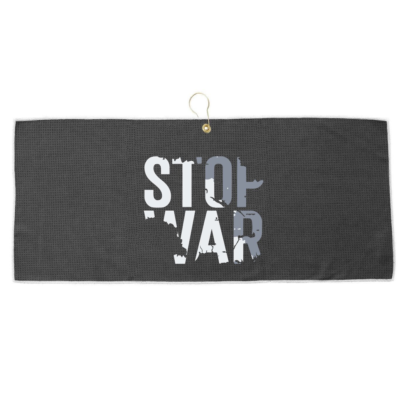Stop War And Make Peace Large Microfiber Waffle Golf Towel