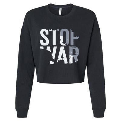 Stop War And Make Peace Cropped Pullover Crew