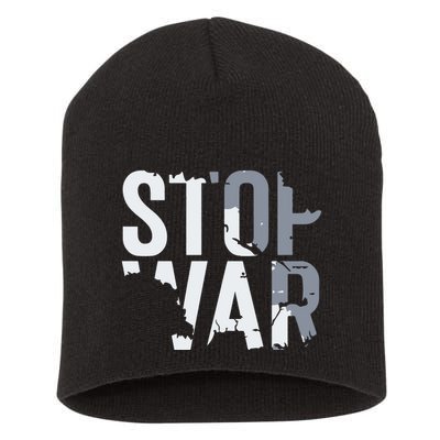 Stop War And Make Peace Short Acrylic Beanie