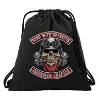 Sons With Arthritis Ibuprofen Chapter Funny Biker Skull Gift Drawstring Bag