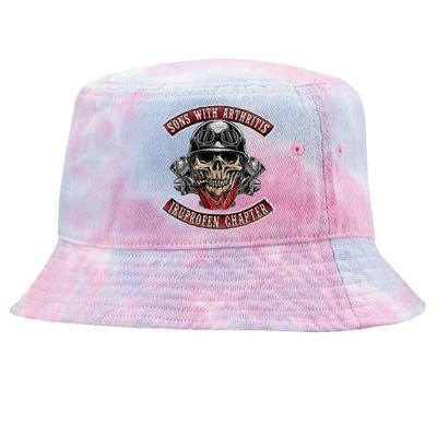 Sons With Arthritis Ibuprofen Chapter Funny Biker Skull Gift Tie-Dyed Bucket Hat