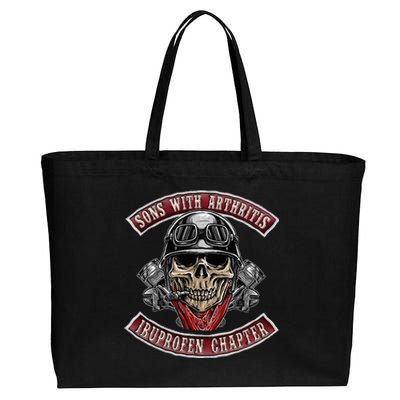 Sons With Arthritis Ibuprofen Chapter Funny Biker Skull Gift Cotton Canvas Jumbo Tote