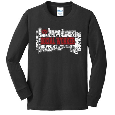 Social Worker Advocate Support Empower Kids Long Sleeve Shirt