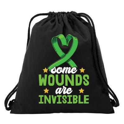 Some Wounds Are Invisible Mental Health Matters Drawstring Bag