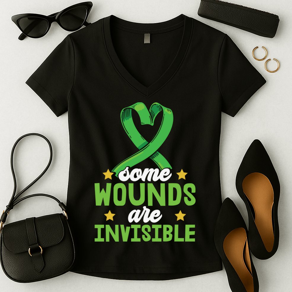Some Wounds Are Invisible Mental Health Matters Women's V-Neck T-Shirt