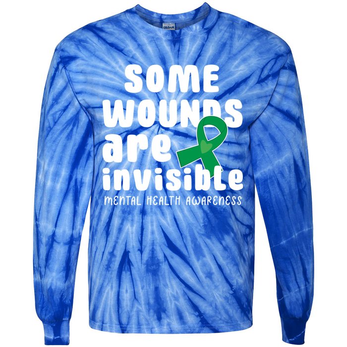 Some Wounds Are Invisible Tal Health Awareness Month May Cute Gift Tie-Dye Long Sleeve Shirt