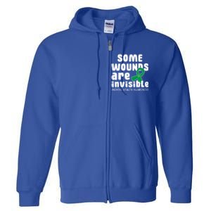 Some Wounds Are Invisible Tal Health Awareness Month May Cute Gift Full Zip Hoodie