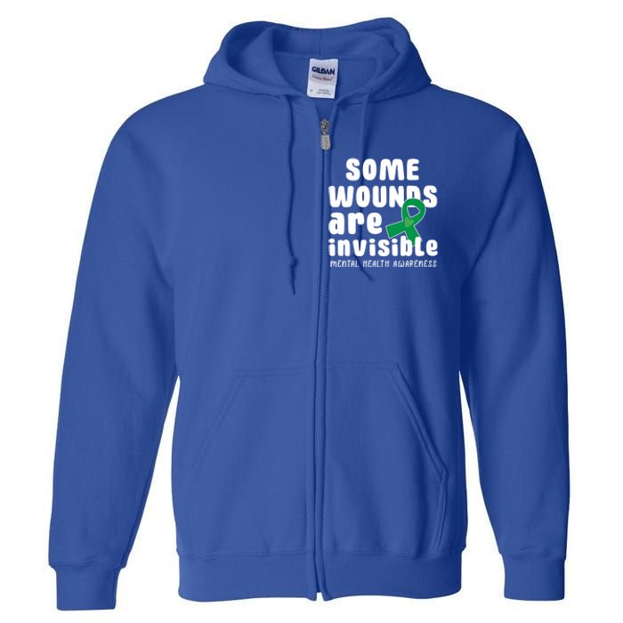 Some Wounds Are Invisible Tal Health Awareness Month May Cute Gift Full Zip Hoodie