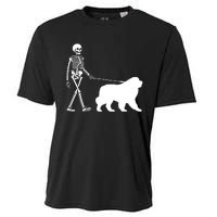 Skeleton Walking A Newfoundland Dog Halloween Outfit Cooling Performance Crew T-Shirt