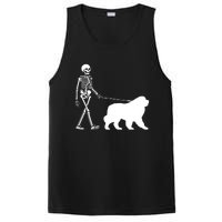 Skeleton Walking A Newfoundland Dog Halloween Outfit PosiCharge Competitor Tank