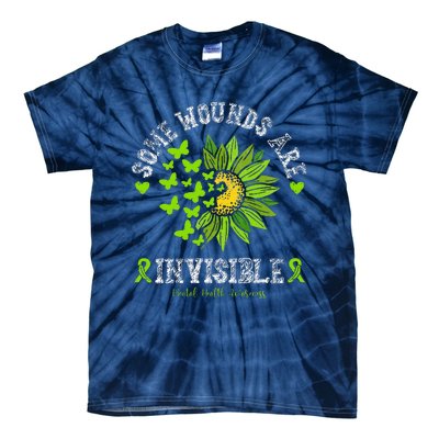 Some Wounds Are Invisible Mental Health Awareness Sunflower Tie-Dye T-Shirt