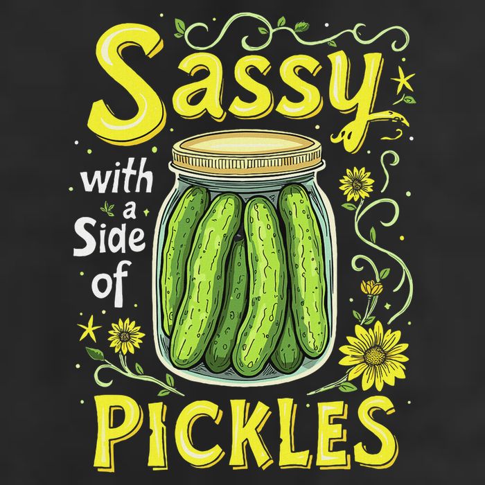 Sassy With A Side Of Pickles Trendy Pickle Garment-Dyed Fleece Hoodie