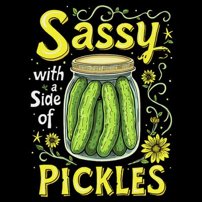 Sassy With A Side Of Pickles Trendy Pickle T-Shirt
