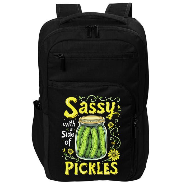 Sassy With A Side Of Pickles Trendy Pickle Impact Tech Backpack