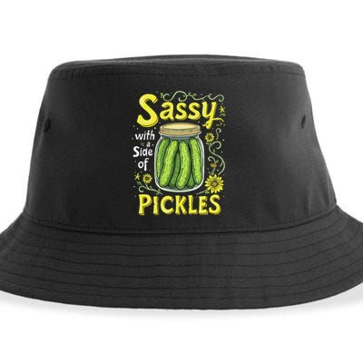 Sassy With A Side Of Pickles Trendy Pickle Sustainable Bucket Hat