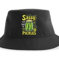 Sassy With A Side Of Pickles Trendy Pickle Sustainable Bucket Hat