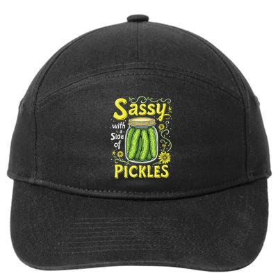 Sassy With A Side Of Pickles Trendy Pickle 7-Panel Snapback Hat