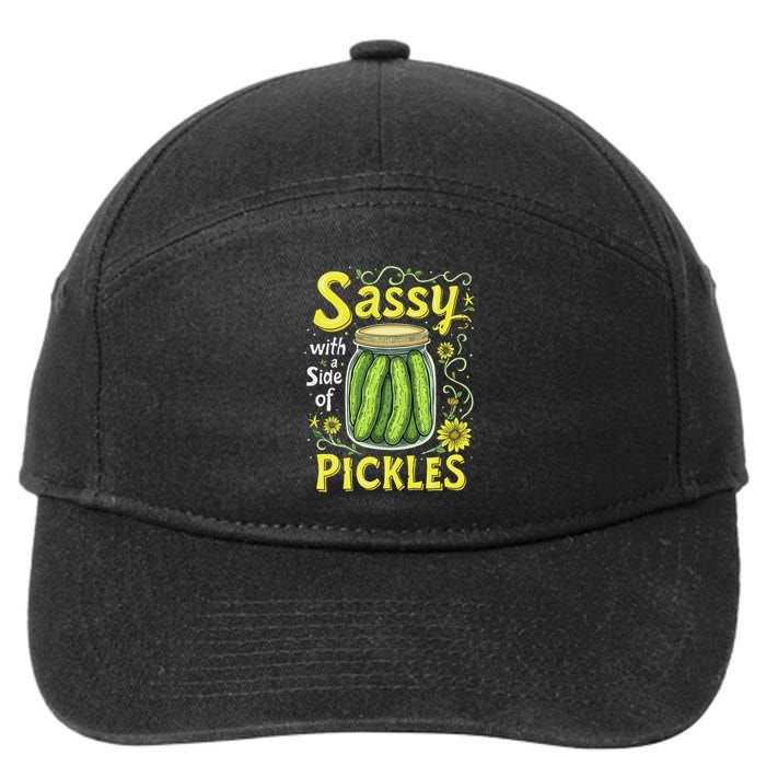 Sassy With A Side Of Pickles Trendy Pickle 7-Panel Snapback Hat