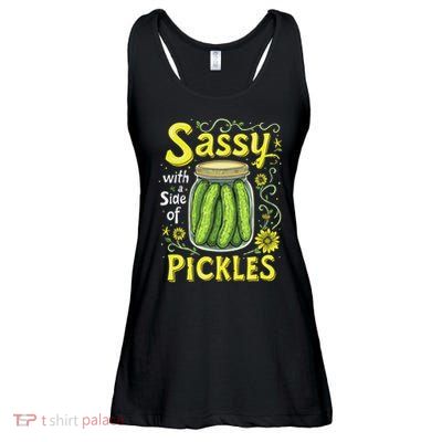 Sassy With A Side Of Pickles Trendy Pickle Ladies Essential Flowy Tank