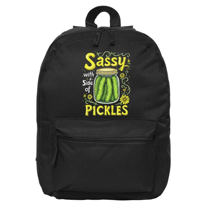 Sassy With A Side Of Pickles Trendy Pickle 16 in Basic Backpack
