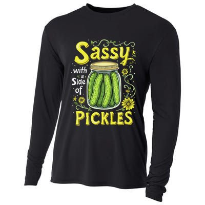 Sassy With A Side Of Pickles Trendy Pickle Cooling Performance Long Sleeve Crew