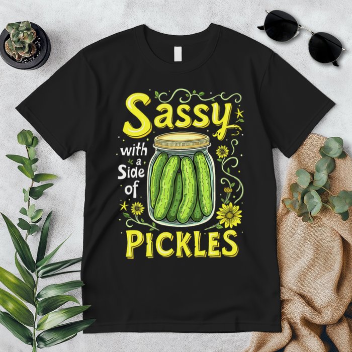 Sassy With A Side Of Pickles Trendy Pickle Premium T-Shirt