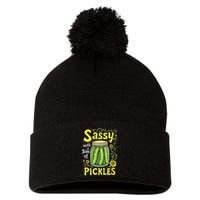 Sassy With A Side Of Pickles Trendy Pickle Pom Pom 12in Knit Beanie