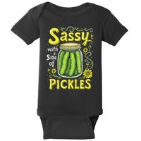 Sassy With A Side Of Pickles Trendy Pickle Baby Bodysuit