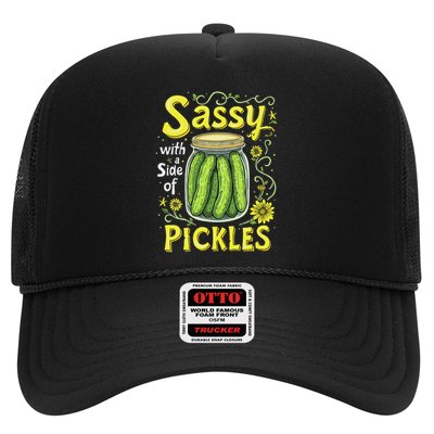 Sassy With A Side Of Pickles Trendy Pickle Trucker Hat