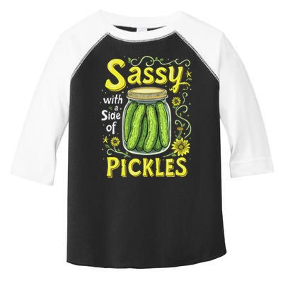 Sassy With A Side Of Pickles Trendy Pickle Toddler Fine Jersey T-Shirt