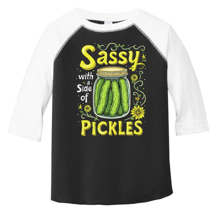 Sassy With A Side Of Pickles Trendy Pickle Toddler Fine Jersey T-Shirt