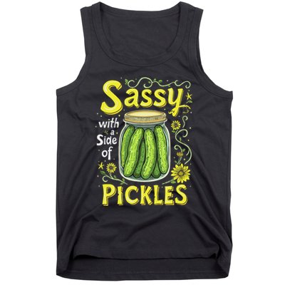Sassy With A Side Of Pickles Trendy Pickle Tank Top