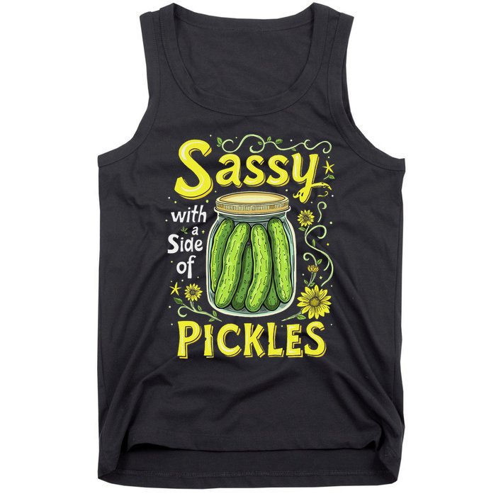 Sassy With A Side Of Pickles Trendy Pickle Tank Top