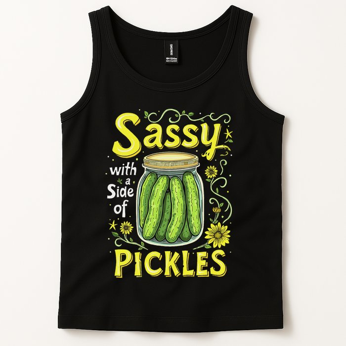 Sassy With A Side Of Pickles Trendy Pickle Tank Top