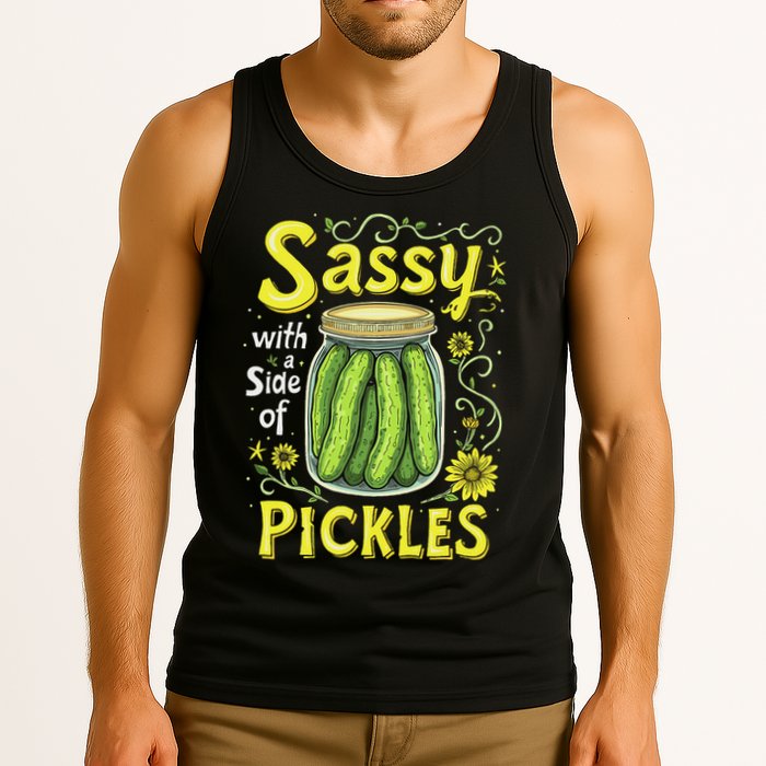 Sassy With A Side Of Pickles Trendy Pickle Tank Top