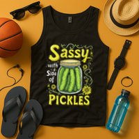Sassy With A Side Of Pickles Trendy Pickle Tank Top